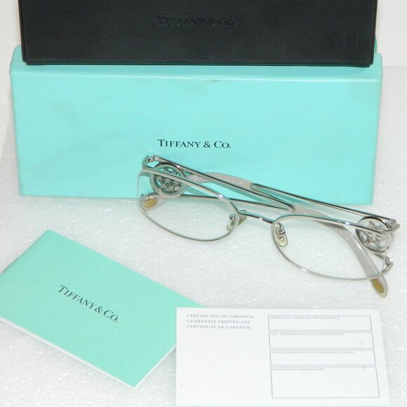 Tiffany & Co Designer Silver Glasses Frames w/ Diamond Nautical Wheel Design - Picture 10 of 15
